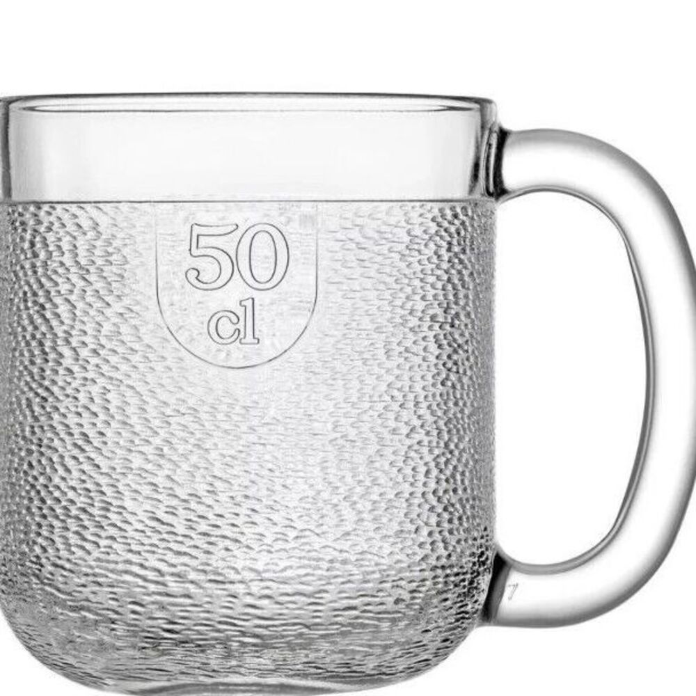 Vintage IITTALA Krouvi 50cl FINLAND Beer Mug Oiva Toikka Textured Stein Glass